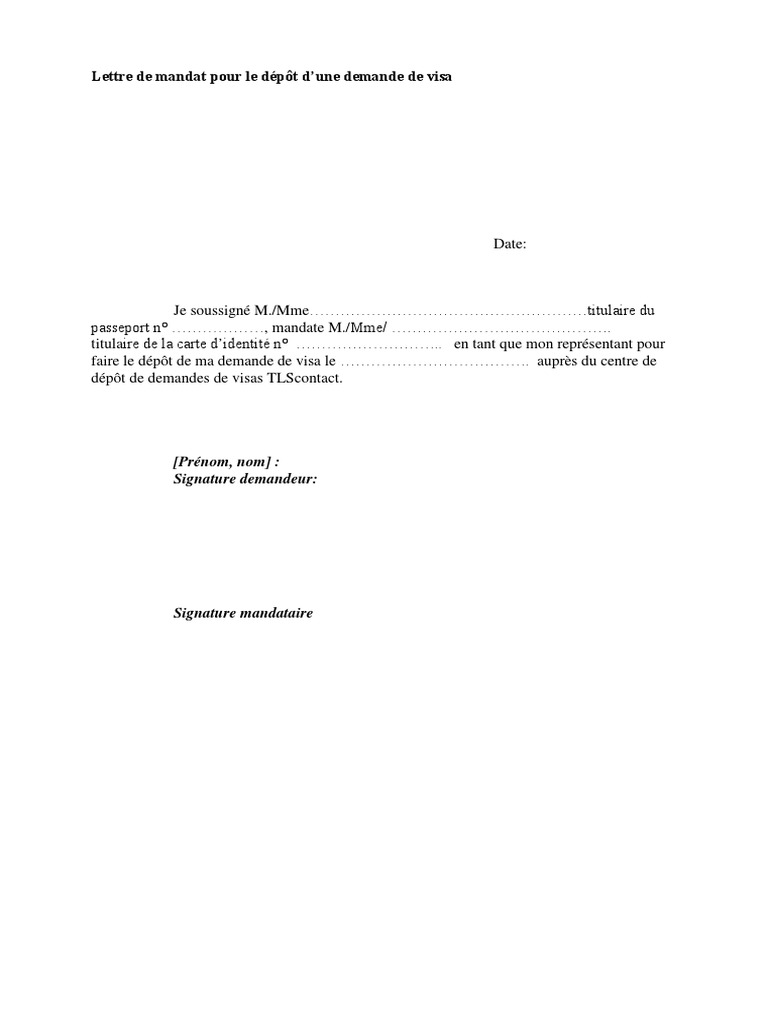 Lettre De Mandat Tn 2fr