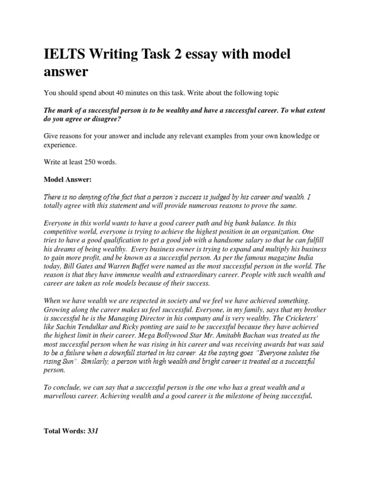 IELTS Writing Task 2 Essay With Model Answe4 | PDF