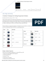 Calculator Techniques for Solving Progression Problems