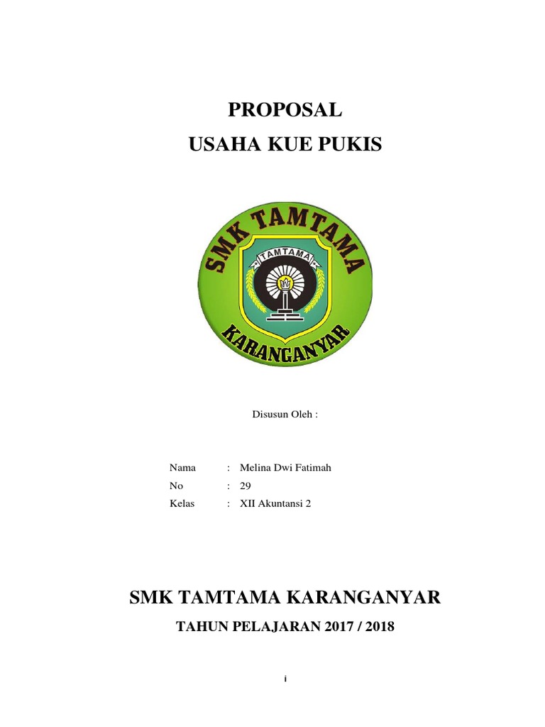 Proposal Kue Pukis Pdf