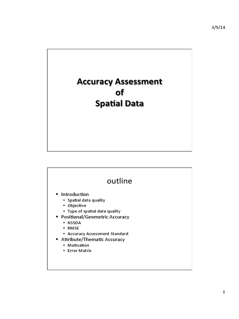 Accuracy Assessment GD3204 PDF | PDF | Accuracy And Precision | Errors ...