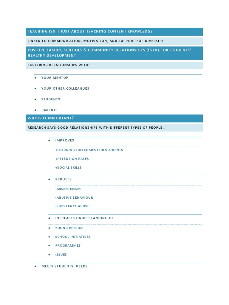 Relationships | PDF | Mentorship | Teachers
