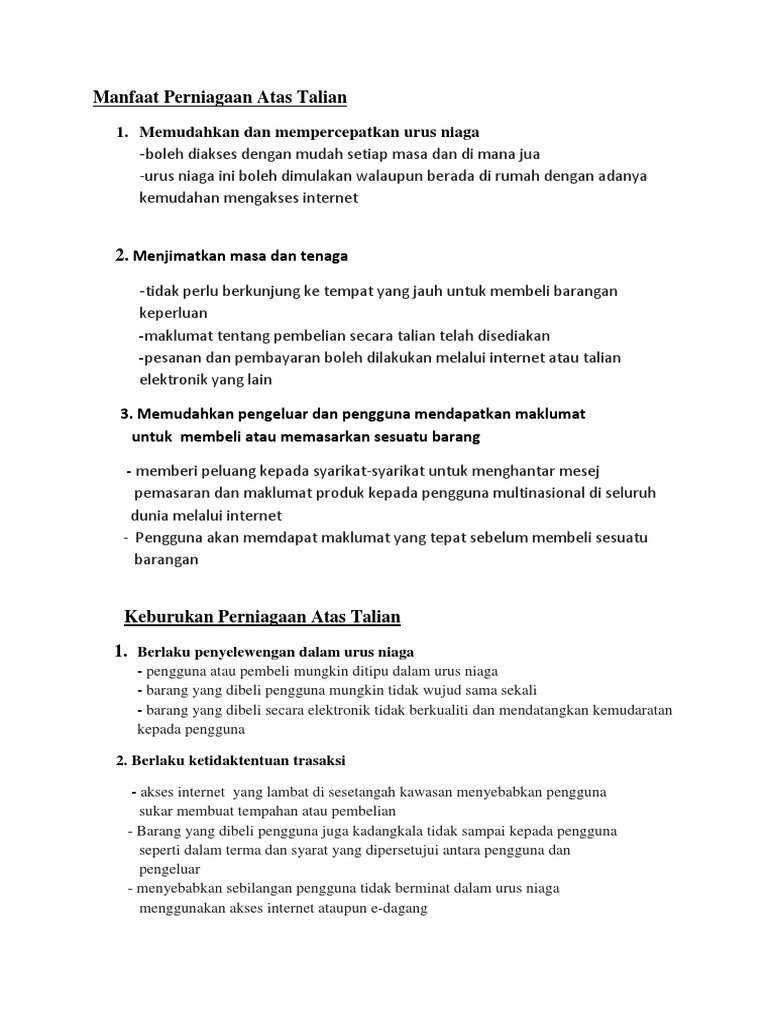 Manfaat Perniagaan Atas Talian Pdf