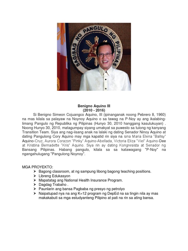 Mga Presidente Ng Pilipinas at Talambuhay