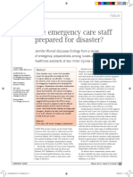 Are Emergency Care Staff Prepared For Disaster