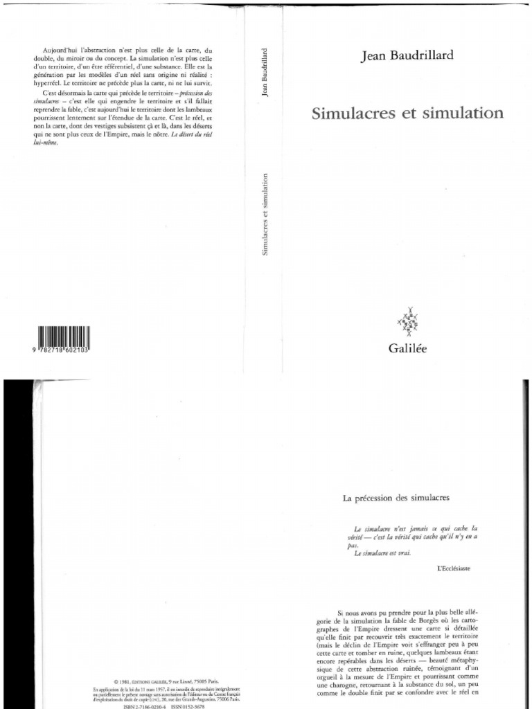 (Debats) Jean BaudrillardSimulacres Et Simulation Editions Galilee (1981) PDF PDF