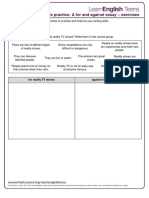 A for and Against Essay - Exercises 1