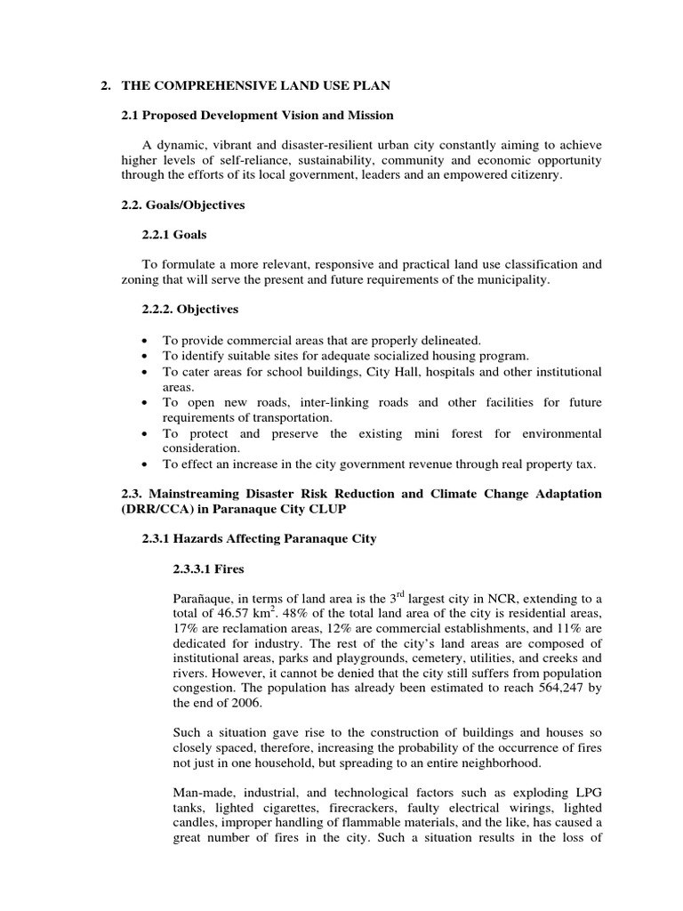 Paranaque City Comprehensive Land Use Plan | PDF | City | Metro Manila