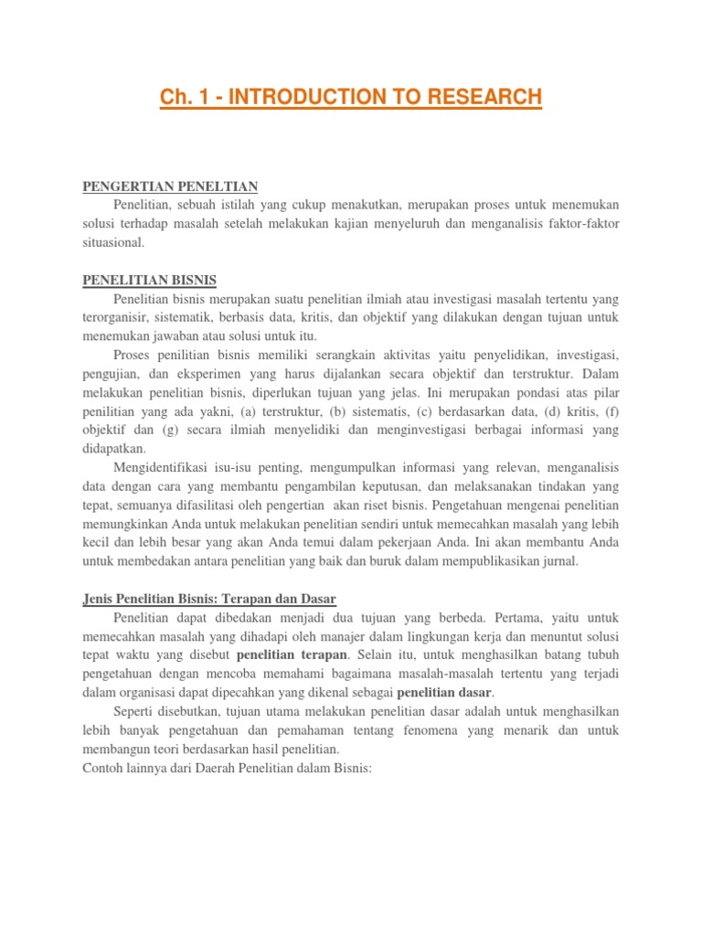 Chapter 1 Introduction Research | PDF