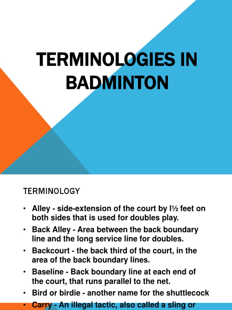 Badminton glossary discount