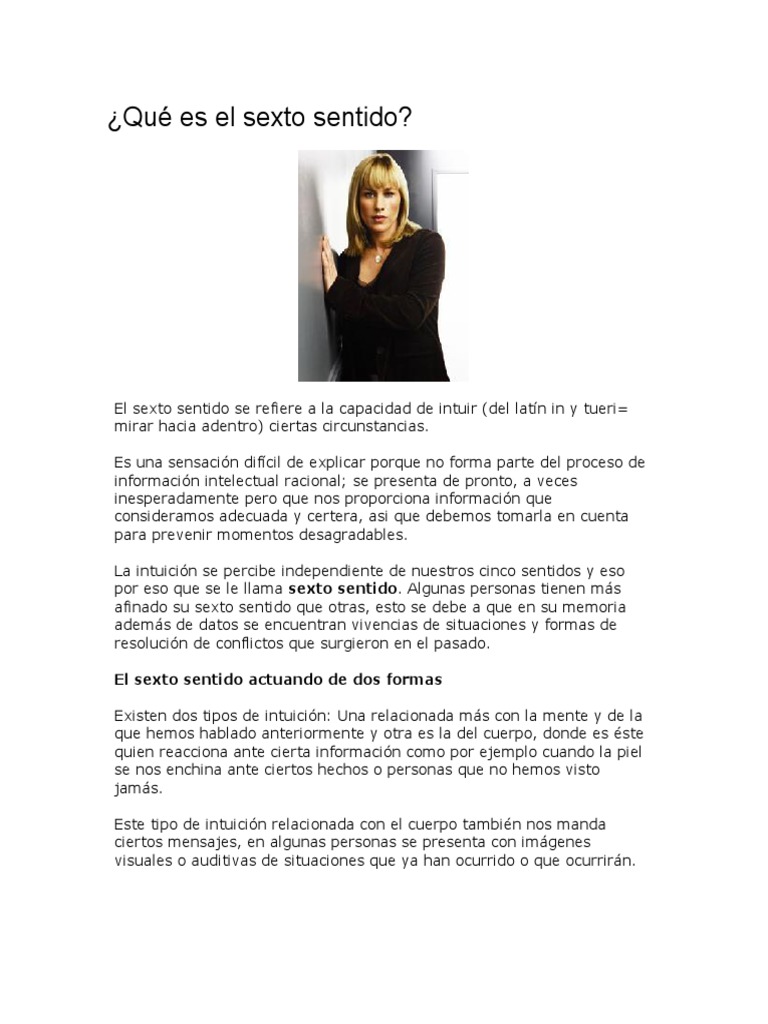 Definición y Tipos del Sexto Sentido | PDF
