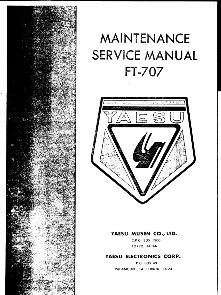 YAESU FT-707S トランシーバー取扱説明書付　ジャンク YAESU FT-707S トランシーバー取扱説明書付 ジャンク