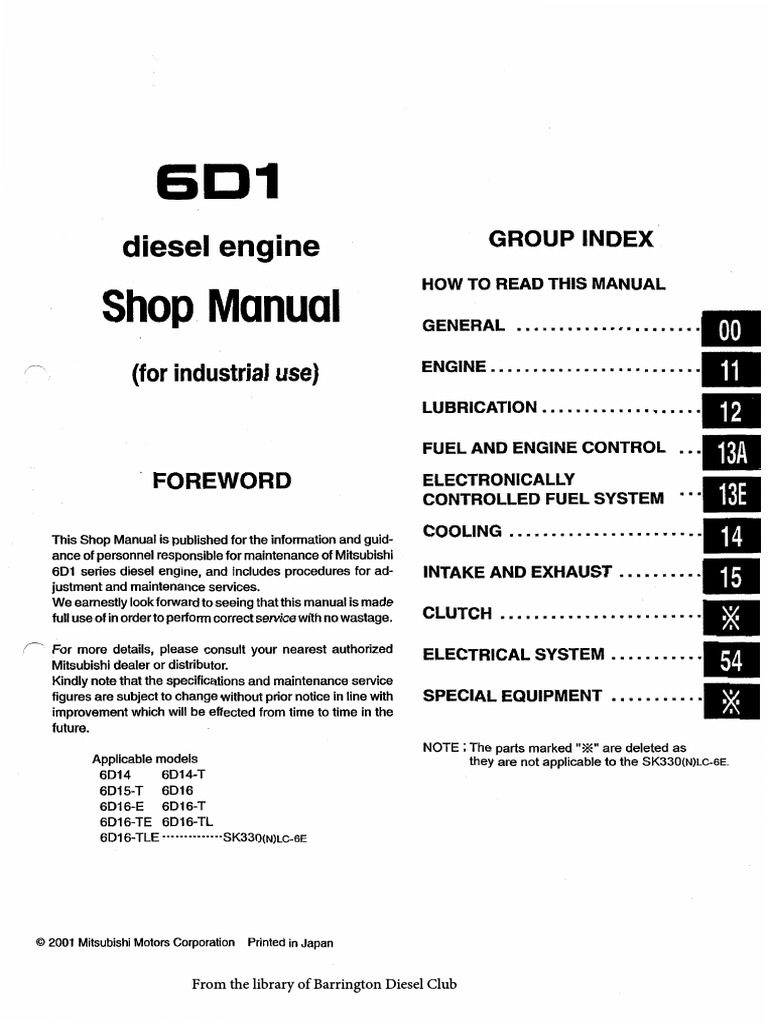 Mitsubishi 6d14!15!16 Workshop Manual 335 Pages | Pascal (Unit) | Engines