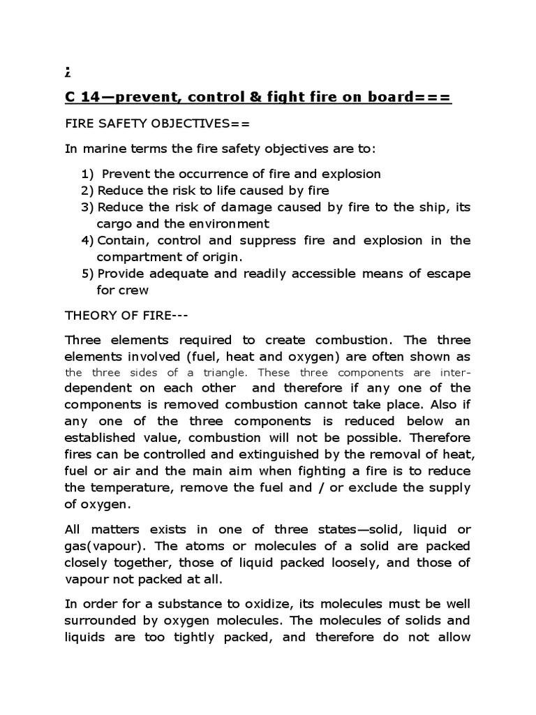 Prevent, Control & Fight Fire On Board PDF Fires Combustion