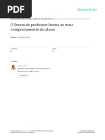 O Estresse Do Profesdor Frente Ao Mau Comportamento Do Aluno