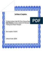 Certificate of Completion Nih Protecting Human Research Participants