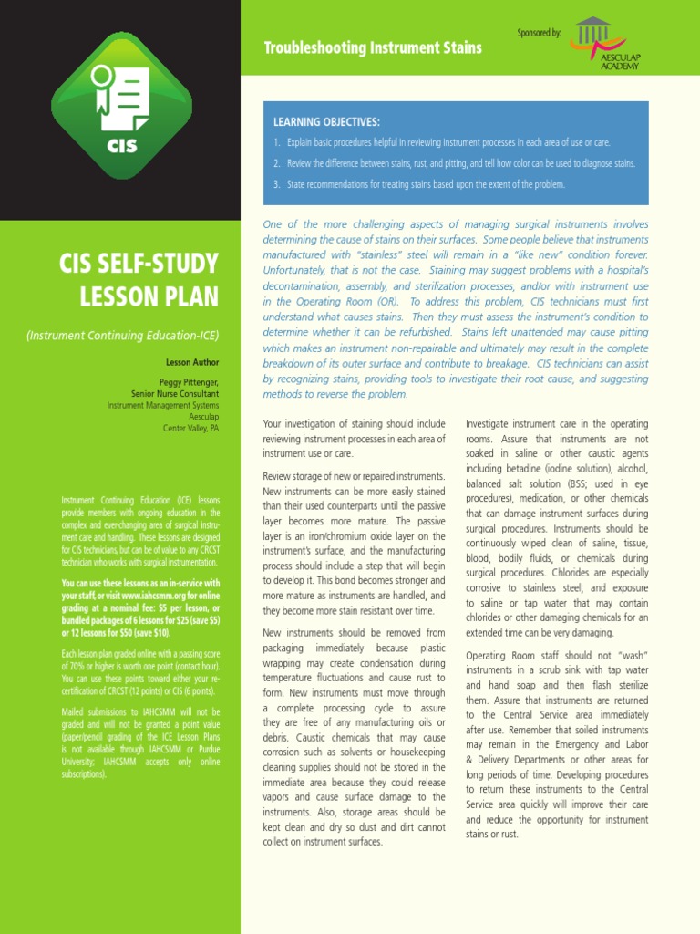 Managing Stains on Surgical Instruments | PDF | Corrosion ...