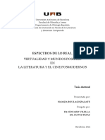 Espectros de Lo Real. Virtualidad y Mundos Posibles en La Literatura y El Cine Posmoderno - Importante