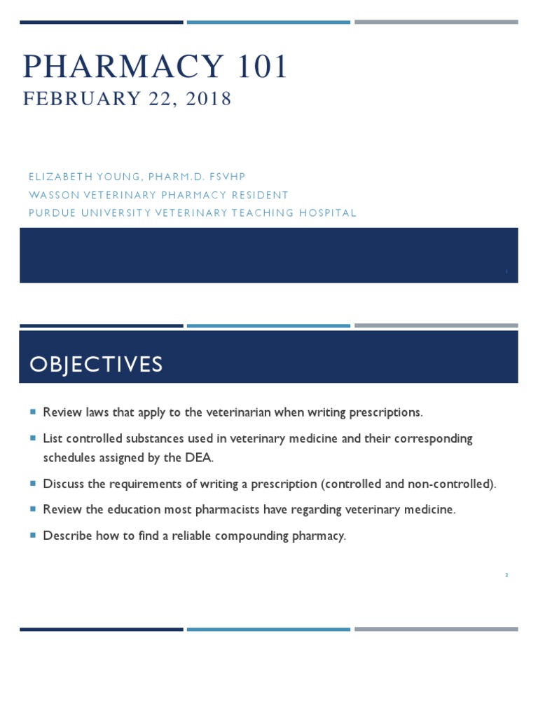 Pharmacy 101 PDF Medical Prescription Controlled Substances Act