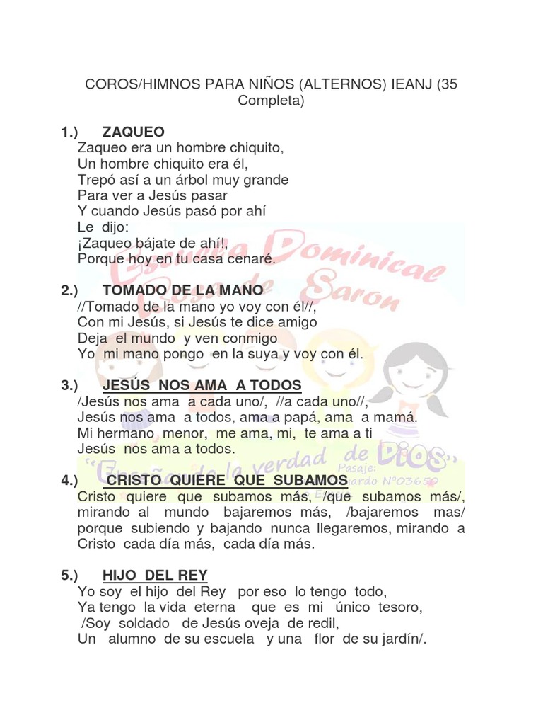 COROS PDF Cristo (título) Oración