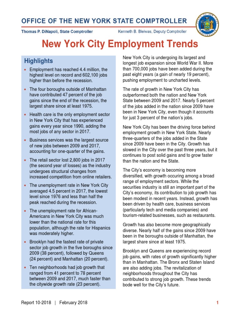 rpt102018 New York City Unemployment