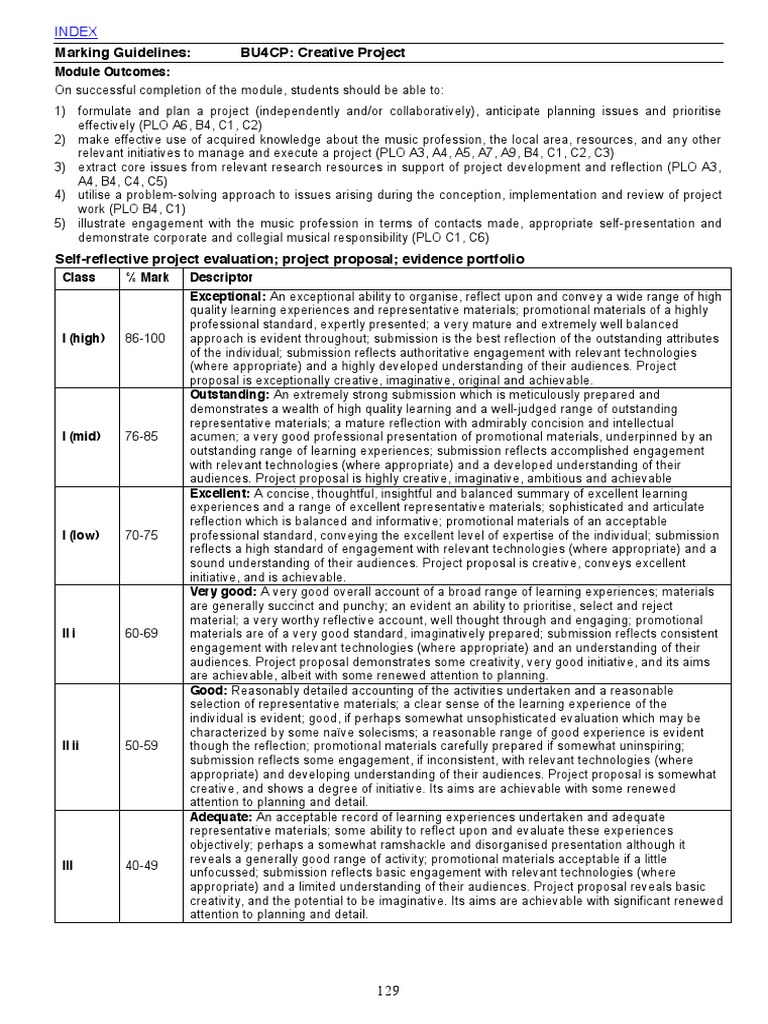 Creative Project Marking Guidelines | PDF | Creativity | Attention