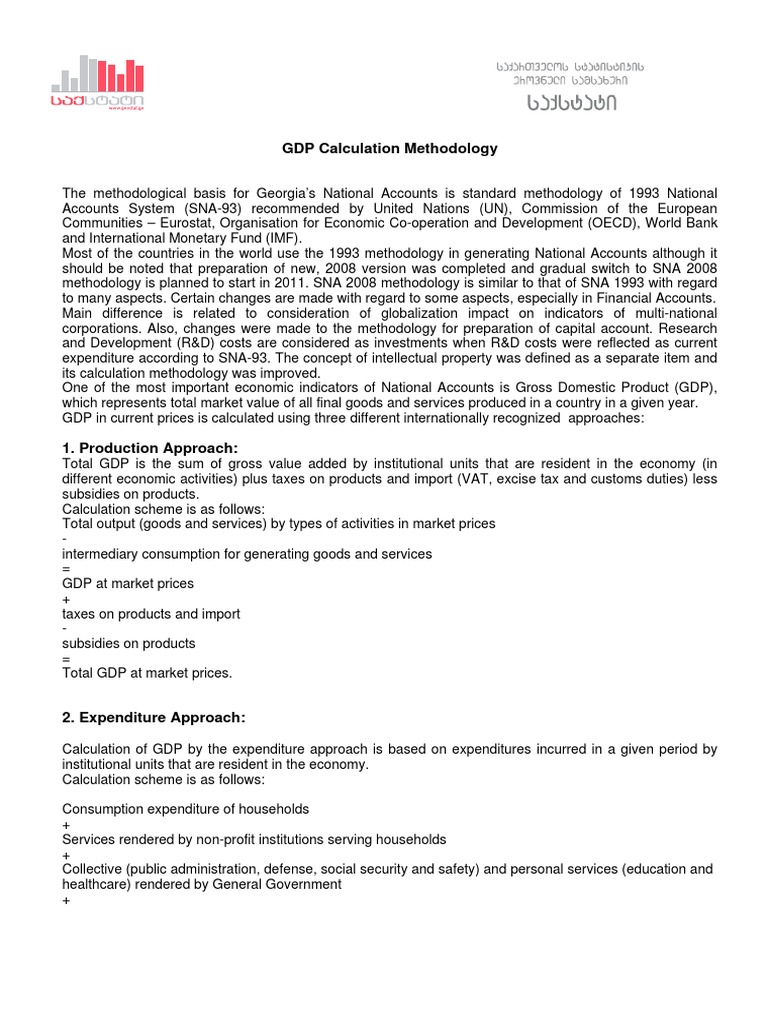 GDP Calculation Methodology | PDF | Gross Domestic Product | National ...