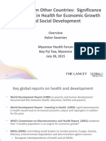 Learning From Other Countries: Significance of Investing in Health For Economic Growth and Social Development