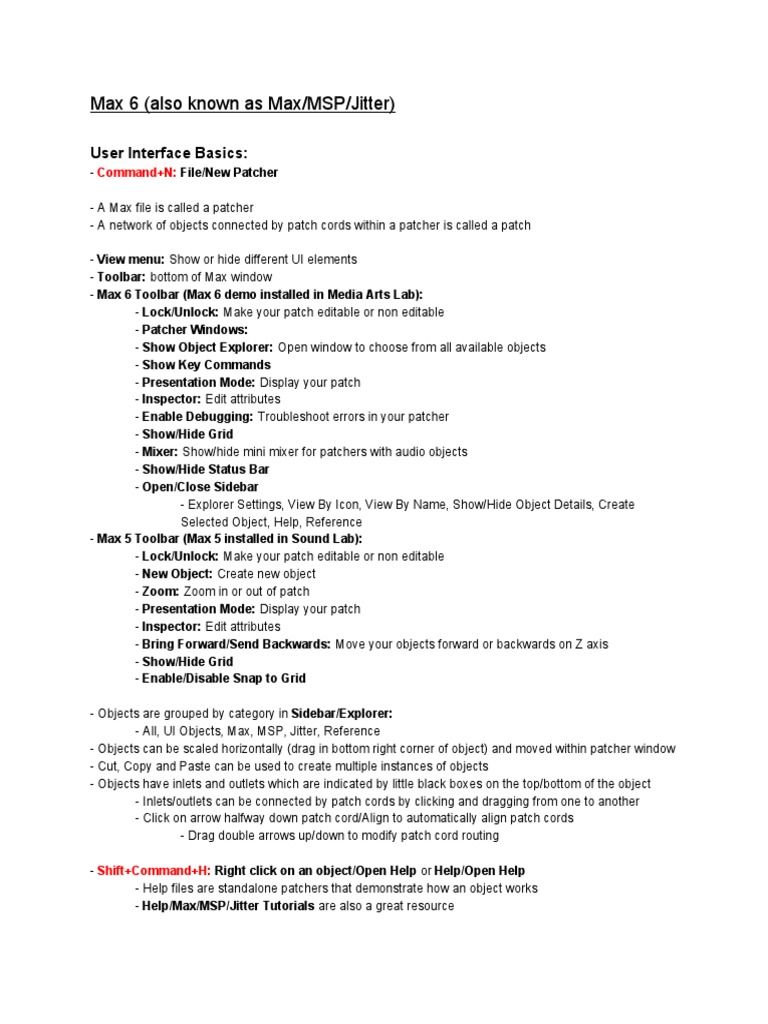 Max 6 (Also Known As Max/MSP/Jitter) : User Interface Basics | Download ...