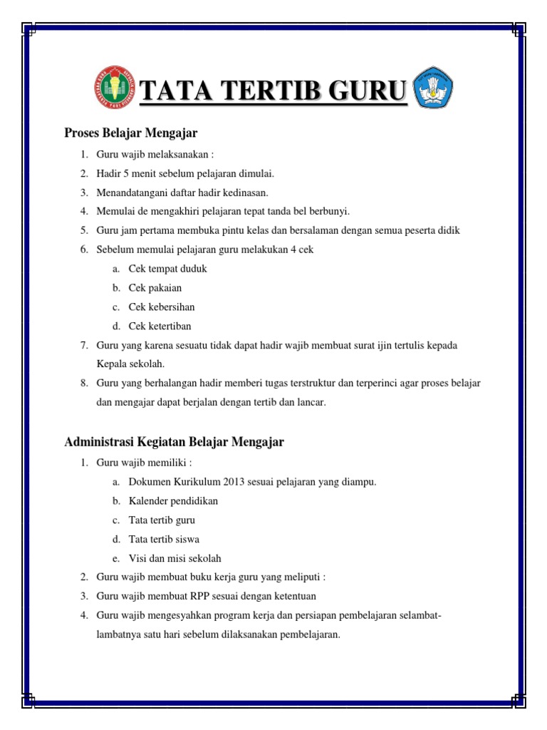 7. Tata Tertib Guru