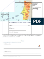 Avaliação de Ciências Naturais sobre Rochas e Minerais