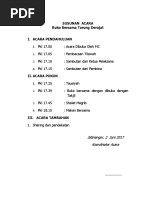 Susunan acara buka bersama