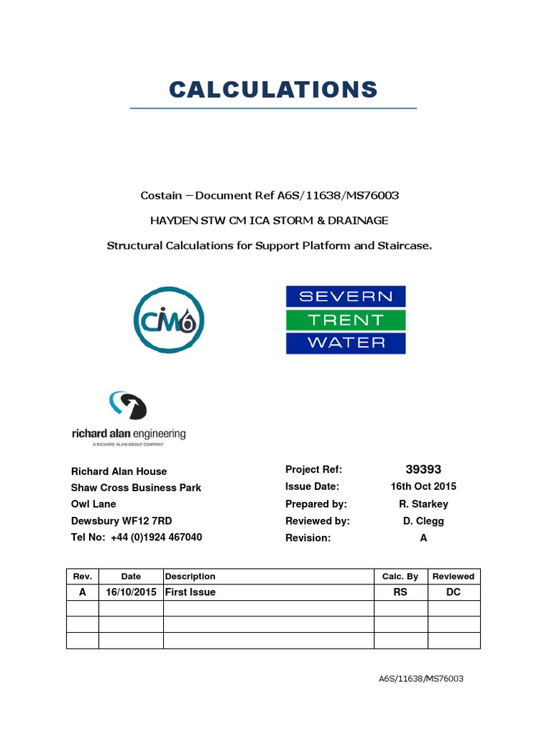 Structure Calculations 150916 | PDF | Beam (Structure) | Mechanical ...