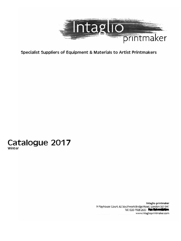Intaglio Printmaker Catalogue 2017 PDF Etching Knife