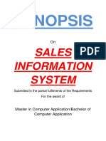 104 Sales Information System Synopsis