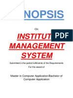 108 Institute Management System Synopsis