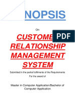 111 Customer Relationship Management Synopsis