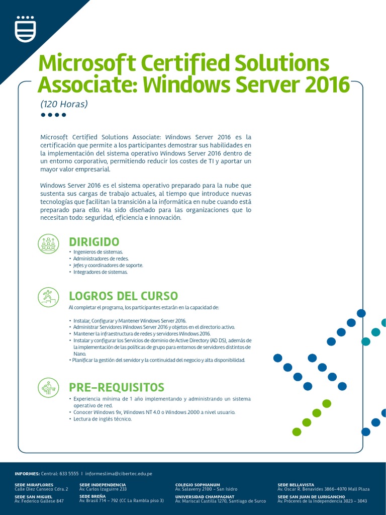 Certificación MCSA: Windows Server 2016 | PDF | Directorio Activo ...