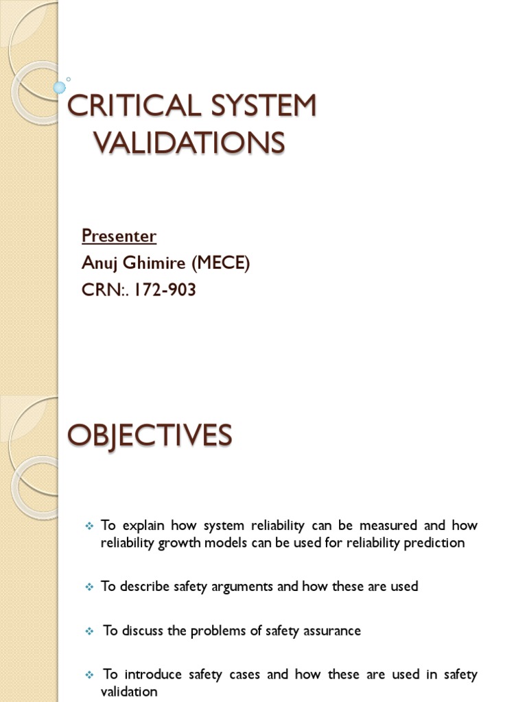 System Reliability and Safety Validation | PDF | Reliability ...
