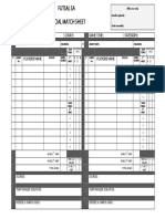 Futsal-SA Official Match Sheet