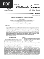 Current Developments in Tablet Coatings