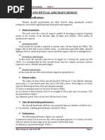 Conceptual Aircraft Design: Operational Specifications