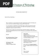 Endorsement Letter and Requirements