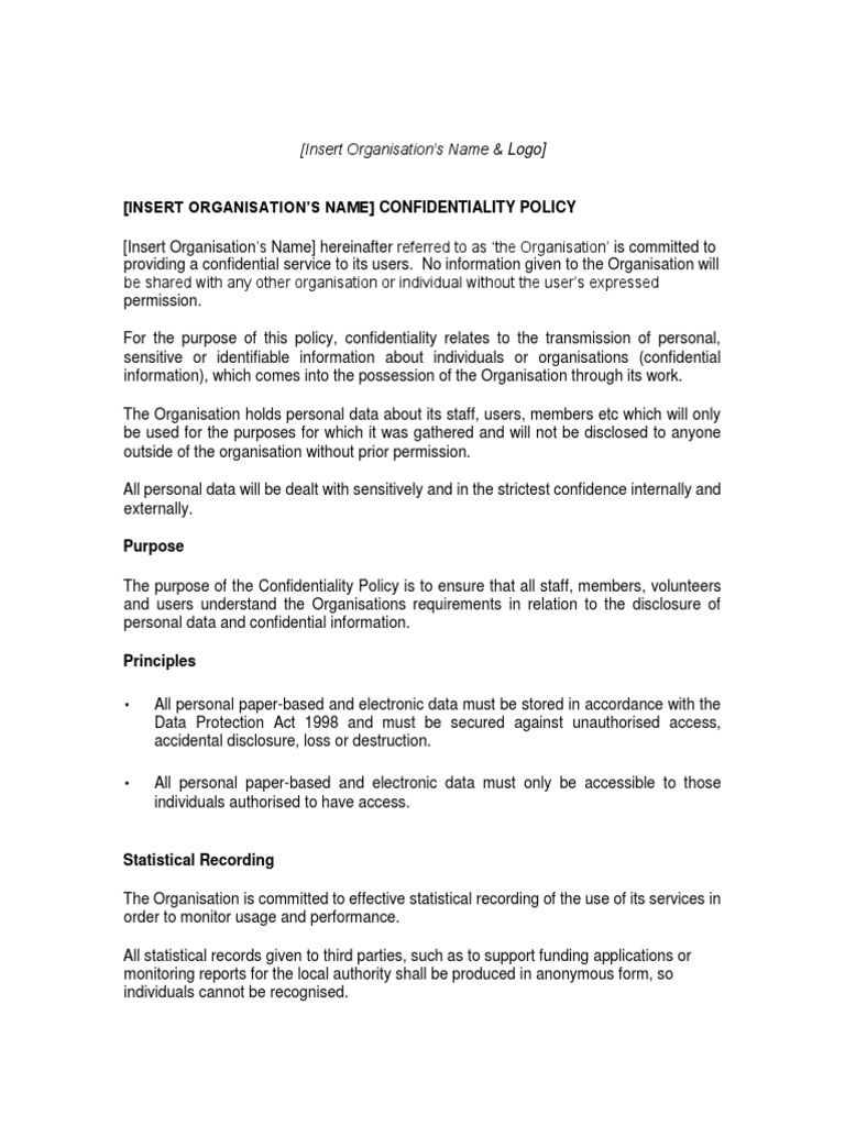 👍 Confidentiality policy. Why is confidentiality critical to human