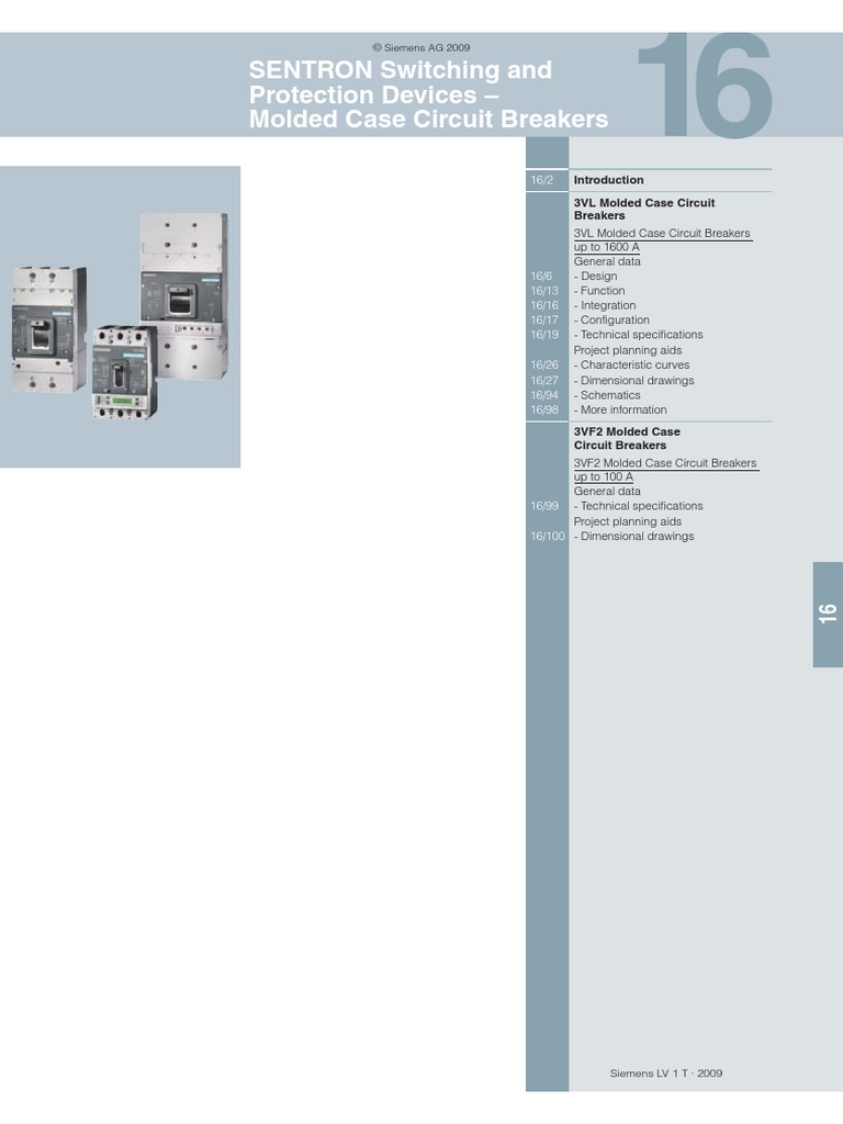 SENTRON Switching and Protection Devices Molded Case Circuit Breakers PDF Switch Power