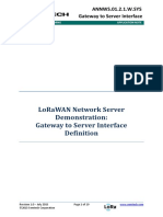 LoRa Gateway To Network Server Interface Definition