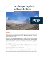 Descubren El Mayor Depósito de Tierras Raras Del Perú