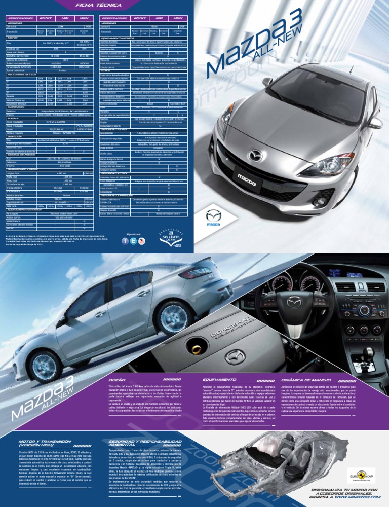 Ficha Catalogo Mazda 3 an Facelift 1 Airbag Transmisión (Mecánica)