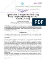 32 Optimization of Supplier Selection Using Fuzzy Analytical Hierarchy Process - State of Art Study