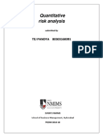 Quantitative Risk Analysis: TEJ PANDYA 80303160091